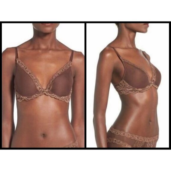 💕NATORI💕 Feathers Underwire Contour Bra Truffle - Picture 1 of 16